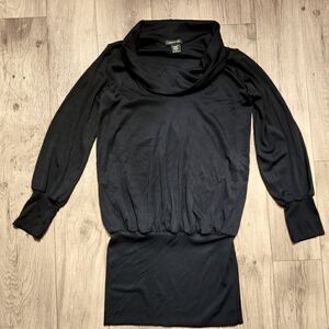 Carilyn Vaile Cow Neck Mini Dress Black Size S